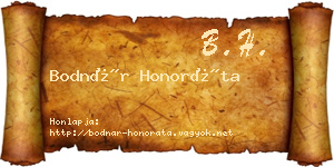 Bodnár Honoráta névjegykártya